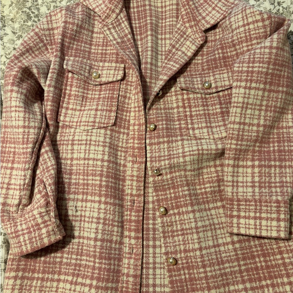 Forever 21 Pink and White Checkered Shacket